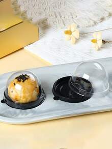 Bộ 50 hộp giấy đựng bánh cupcake dùng một lần trong suốt, có nắp đậy, hình vòm, thích hợp để trưng bày bánh cưới, bánh muffin, bánh ngọt, bánh quy. - Xem 6