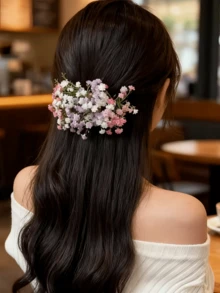 女士时尚甜美优雅彩色绣球花仿真发夹头饰，适合日常、上学、海滩、工作、派对、节日、生日、返校、学院风、新年、情人节、母亲节、婚礼、音乐节、春夏秋冬、旅行等场合。 - 彩色 - 查看 5