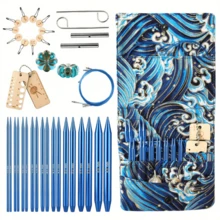 Detachable Needle Circular System With Interchangeable Needles, 13-Piece Gold Crafting Kit Includes Various Sizes (15.9", 26.3", 31.5", 35.4") And Storage Bag, 3-10mm Circular Needle Set - C-Multicolor Set - View 11