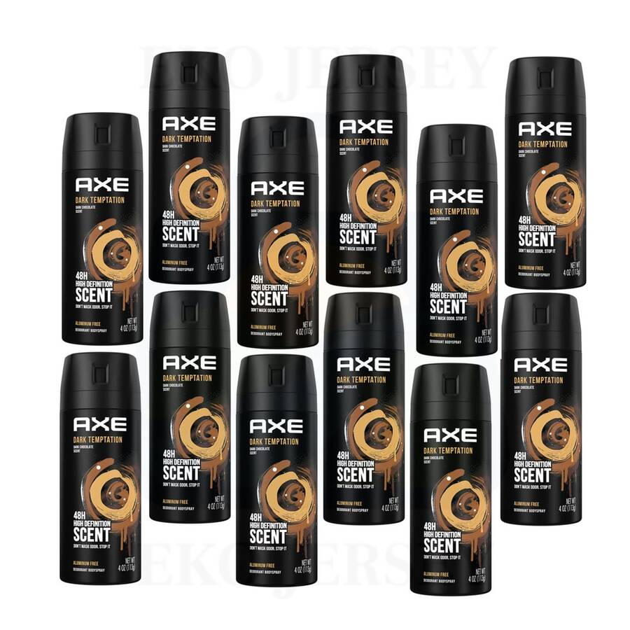 Desodorante en spray AXE Dark Temptation aroma chocolate oscuro 150 ml/5.0 oz, paquete de 12 - Múltiples aromas - Ver 1