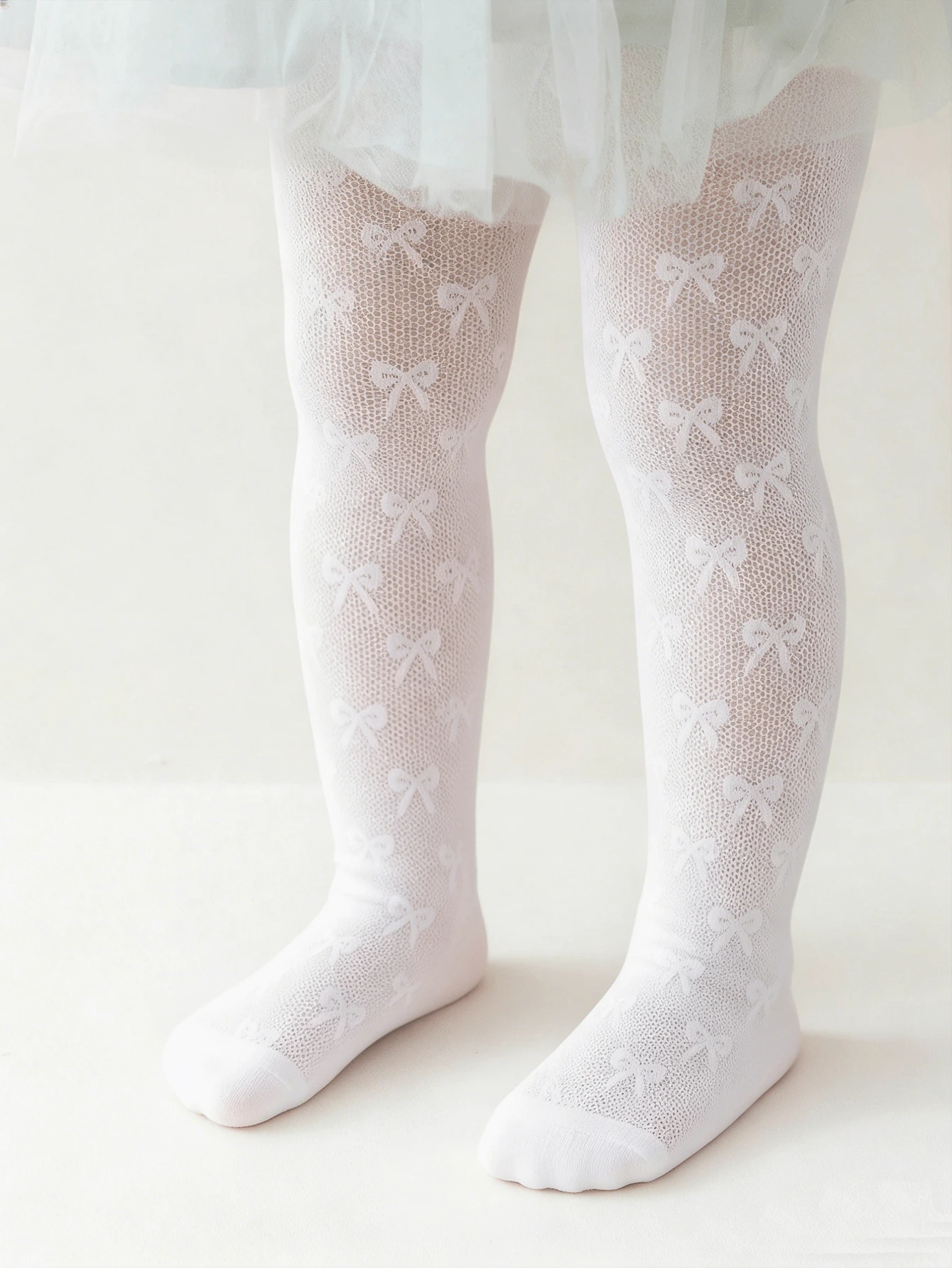 1件女童/女孩褲襪,優雅甜美公主風鏤空蝴蝶結設計,經典純色極簡時尚百搭褲襪,舒適透氣柔軟休閒緊身褲,適合派對、假期、返校、旅行、戶外、日常穿著、情人節 - 白色 - 查看 1