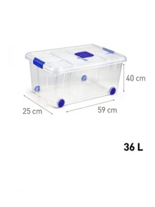 Nueva caja de almacenamiento transparente, reforzada y de mayor grosor, con tapa mejorada y ruedas; ideal para clasificar y guardar ropa, juguetes, libros y medicamentos en el hogar; con ruedas giratorias silenciosas y sellado hermético para evitar el polvo; modelo universal para dormitorios, salones y debajo de la cama - Ver 4