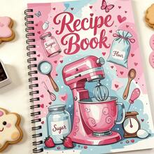 1pc Personalized Recipe Notebook - Handmade Spiral Notebook - Blank Recipe Book, For Organizing Home Recipes, Where You Can Record Your Own Recipes. - Pink Recipe Notebook - View 6