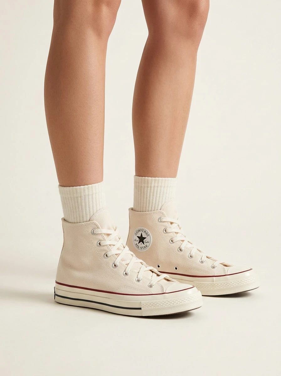 Converse Giày Chuck Taylor All-Star 70 Hi Parchment Classic High-Top Canvas Durable Rubber Toe Cap 162053C - Giấy da/Garnet/Egret - Xem 1