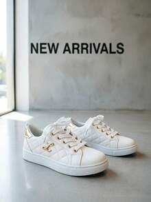 Giày thể thao nữ màu trắng, mẫu mới năm 2026, giày bệt đa năng, kiểu dáng thường ngày. - trắng - Xem 3