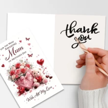 1pc Mother's Day Greeting Card Envelope Set, Cute & Warm Gift For Mom, Holiday Card - Multicolor - View 3