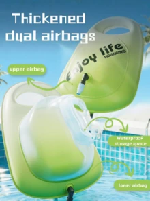 1 pieza Flotador inflable de para natación de tamaño grande para adultos, con cámara de aire doble, accesorio de moda para exteriores, flotador de piscina, artículo esencial para la playa - Multicolor - Ver 3