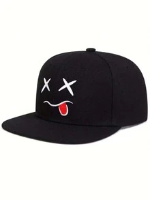 經典復古Y2K臉部刺繡嘻哈棒球帽卡車帽，男士帽子，適合四季春夏秋冬，情人節、單身派對、父親節、母親節、教師節、開學、萬聖節、新娘、學生、教師的完美禮物，女性夏季旅行海灘必備 - 刺繡 - 查看 6