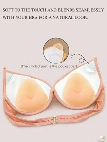1 Pair/2pcs Women Invisible Silicone Breast Petals, Waterproof Lift-Up Nipple Covers, Thick Soft Bust Pads Suitable For Bikini, Swimwear, Wedding Dress And Daily Wear - Multicolor - View 4