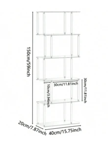1 Bộ kệ sách hình chữ S 6 tầng hiện đại tối giản bằng acrylic trong suốt, phù hợp cho phòng khách, phòng ngủ, văn phòng, kệ trưng bày thời trang và trang nhã, dễ lắp ráp và vệ sinh. - Nhiều màu - Xem 10