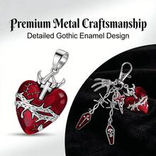 1 Stück Vintage roter Herz-Kreuz Metall Schädel einzigartiger Anhänger, gotischer Schädel handgemachter herzförmiger Sarg, Punk Rock Taschenbaumler, Gothic Stil Accessoire, geeignet für den täglichen Gebrauch, Halloween Geschenk, Gothic Subkultur Musikliebhaber Geschenk, cool, mysteriös, einzigartig, Nischengescenke für Mutter, Vater, Abschluss und Lehrer - Rot - Übersicht 9