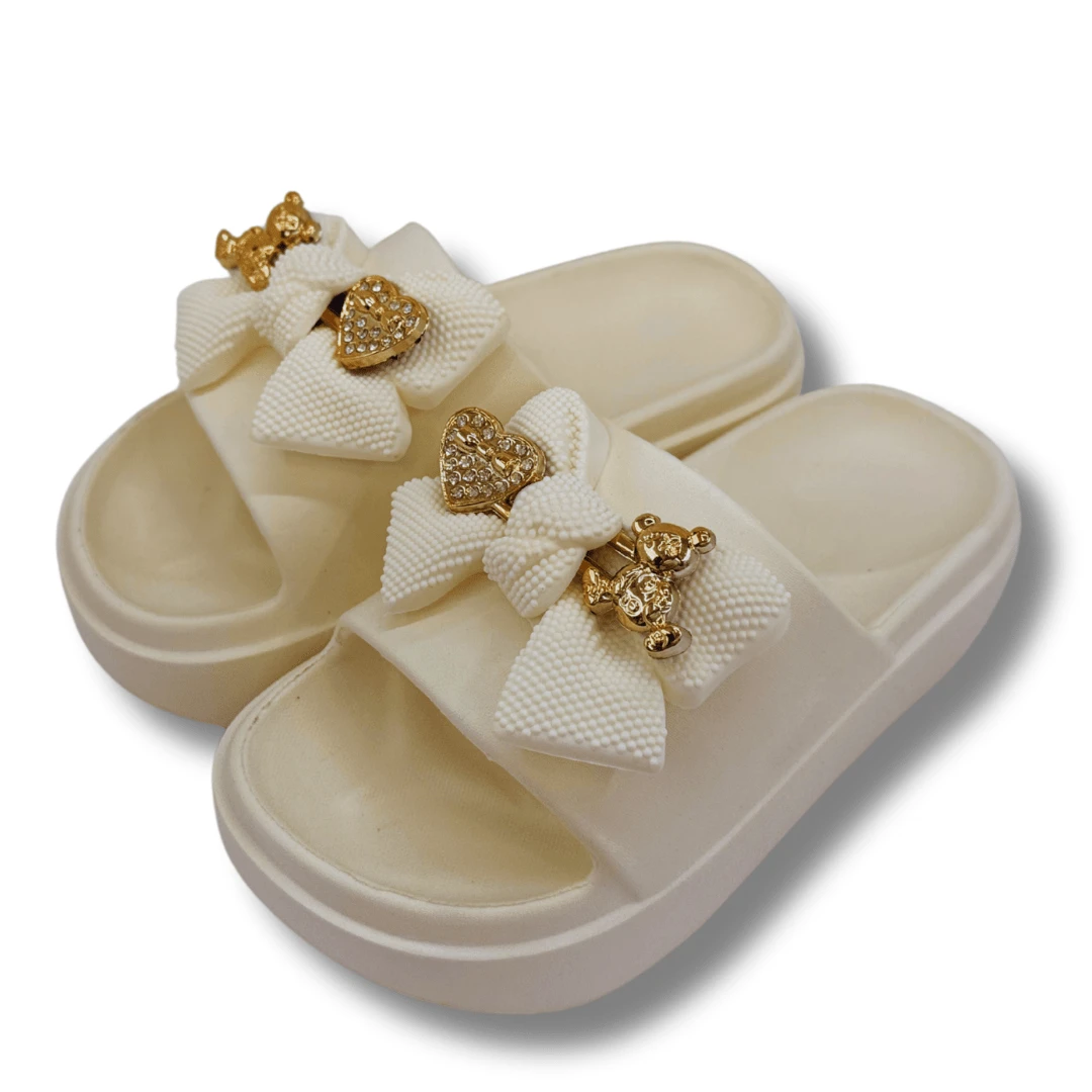Sunsea Women's Platform Sandals With Bow, Soft Rubber Flip Flops Romantic Style, Non-Slip Beach And Leisure Slippers - 白色 - 查看 1