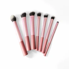 7件套粉色专业化妆刷套装，包含腮红刷、散粉刷、遮瑕刷、眼影刷，全套化妆工具，非常适合旅行和送礼。 - 粉色 - 查看 12