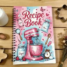 1pc Personalized Recipe Notebook - Handmade Spiral Notebook - Blank Recipe Book, For Organizing Home Recipes, Where You Can Record Your Own Recipes. - Pink Recipe Notebook - View 2