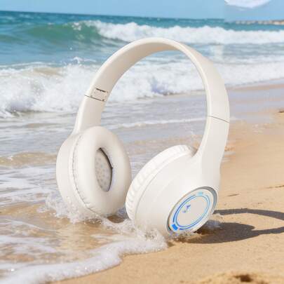 新款可折叠无线耳机，具有 HIFI 立体声低音、全包耳设计、电池寿命长、经济实惠的礼物、时尚、兼容智能手机和游戏手柄、低延迟、防汗带麦克风