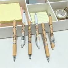 水豚可爱可擦中性笔，可擦可伸缩蓝色墨水圆珠笔，创意学生绘画文具，办公/学习用品，可爱文具，返校用品，学校必备文具 - 彩色 - 查看 4