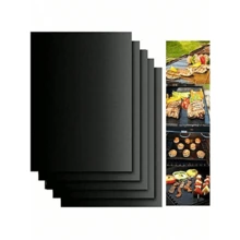 2 piezas Forros para horno, fáciles de limpiar, protegen la parte inferior del horno/estufa, antiadherentes y resistentes al calor, aptos para uso doméstico, exterior, campamento y barbacoa - Negro - Ver 2