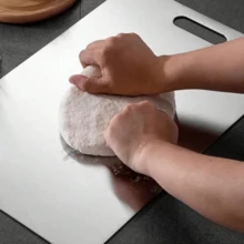 1/3pcs High-Quality Double-Sided Stainless Steel Cutting Board, Suitable For Kitchen & Catering, High Cost-Performance, Suitable For Small Kitchens, RVs, Small Apartments, Easy To Use And Durable, Applicable For Cutting Vegetables, Fruits, Chicken And Beef - Silver - View 14