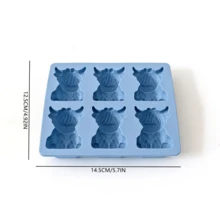 Khuôn silicon hình bò cao nguyên dễ thương 6 lỗ chủ đề cao bồi 3D, khuôn làm bánh sôcôla DIY, phụ kiện làm bánh - Nhiều màu - Xem 4