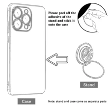奢华电镀透明手机壳，带蝴蝶亮片支架，水钻闪耀风格，硅胶防震软壳，兼容 16/16E/16 Pro/16 Pro Max/16 Plus/15/14/13/12/11/X/XS/XR/8/7，兼容Galaxy S25/S24/S23/S22/S21/A55/A54/A53/A52/A35/A34/A23/A16/A15/A14/A13/A12/A05S/FE/Ultra/4G/5G，兼容Redmi/荣耀/摩托罗拉/OPPO/Infinix手机，防水、防震、防刮，国际版，非国内版 - 灰色 - 查看 9
