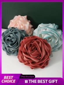 Rose Shaped Bath Sponge, Mesh Lather Bath Sponge, Large Exfoliating Bath Towel, Cleansing Foam Bath Sponge, Deep Cleaning Bath Sponge, Face & Body Shower Brush Ball, Fluffy Mesh Lather Bath Sponge, Bath Flower Ball, Bath Loofah Sponge (For Bathing & Back Massage), Bathroom Supplies, Home Goods, School Supplies, Back To School, Dorm Essentials - Multicolor - View 3