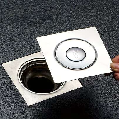 Tapón de drenaje de acero inoxidable, cubierta de drenaje de ducha y colador de fregadero de borde liso, fácil de instalar y limpiar, accesorio de baño moderno para bañera y cocina