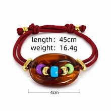 1pc Niche Design Dopamine Colorful Beaded Pig Nose Woven Adjustable Bracelet, Suitable For Women's Daily Wear - Beaded Pig Nose Bracelet - View 9