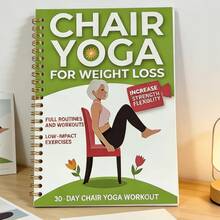 1 Libro "Guía de yoga en silla de 30 días: Pérdida de peso, aumento de músculo y flexibilidad" - Adecuado para principiantes, personas mayores y adultos, 60 ejercicios, tamaño 5.5x8.3 pulgadas, diseño de cubierta verde | Tapa blanda | Encuadernación espiral duradera - Planificador de yoga - Ver 4