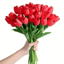 Hoa tulip nhân tạo chất liệu PU cao cấp, kết cấu chân thực, hoa giả dùng trang trí nhà cửa, khách sạn, đám cưới, chụp ảnh. - Nhiều màu - Xem 11