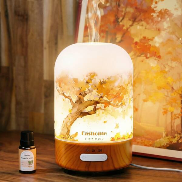 Difusor de aceites esenciales para aromaterapia, humidificador de vapor frío de vidrio artístico de 100 ml para el hogar, difusor ultrasónico con protección de apagado automático, difusor de aroma para decoración de spa, oficina y hogar, y regalo.