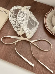 1 chiếc băng đô ren trắng kiểu Pháp, phụ kiện tóc tết kiểu cổ tích mùa xuân/hè, phụ kiện tóc phong cách Lolita retro. - trắng - Xem 6