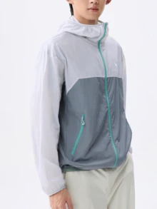 CAMEL CROWN Áo khoác chống nắng nam, áo khoác da nhẹ thoáng khí chống tia UV mùa hè. - Xám băng hà/Xám chu kỳ - Xem 2
