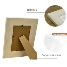 Set Of 2 Picture Frames 10x15 And 15x20 Rustic Decoration Tabletop Horizontal Vertical - 淺米色 - 查看 7