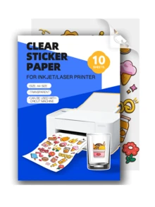 10/20 Sheets A4 Transparent Printable Sticker Paper, Suitable For Inkjet/Laser Printer, Stickers And Labels, Self-Adhesive Non-Waterproof Paper, 100% Transparent Tear-Resistant, Applicable For DIY, Back To School And Handmade Decoration - Single Piece - View 11