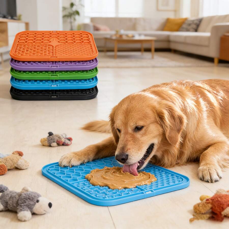 宠物慢食舔食垫,犬猫防吞咽吸盘碗,咀嚼玩具,防溢食碗,洗澡舒缓配件 - 查看 1