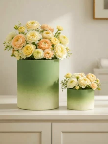 1pc Dopamine Gradient Flower Vase/Planter, Suitable For Indoor/Outdoor Garden Balcony Plants, Colorful Flower Pot, Home Decor/Gift - 1PC - View 4