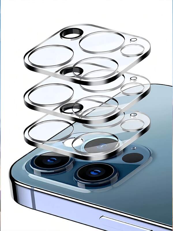 Bộ 3 miếng dán bảo vệ camera toàn màn hình, tương thích với iPhone 17, 16 Pro Max, 17 Air, 15, 14, 13, 12, 11. Phụ kiện kính bảo vệ mặt sau.