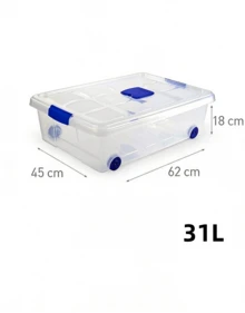 Nueva caja de almacenamiento transparente, reforzada y de mayor grosor, con tapa mejorada y ruedas; ideal para clasificar y guardar ropa, juguetes, libros y medicamentos en el hogar; con ruedas giratorias silenciosas y sellado hermético para evitar el polvo; modelo universal para dormitorios, salones y debajo de la cama - Ver 12
