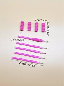 4-Color Diamond Painting Pen Set (Purple, Transparent, Pink, Blue), With Anti-Slip Foam Grip And Interchangeable Pen Tips, Suitable For 5D Diamond Painting, Rhinestone Sticking, DIY Crafts - Drill Pen Set - View 12