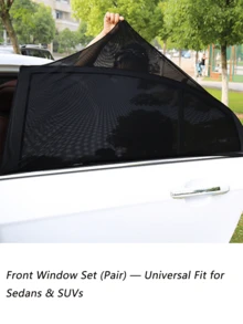 2Pcs Car Window Sun Shade Mosquito Net, Elastic Mesh Car Window Screen, UV Protection Privacy Sunshade For Car, SUV, Universal Fit - A - View 11