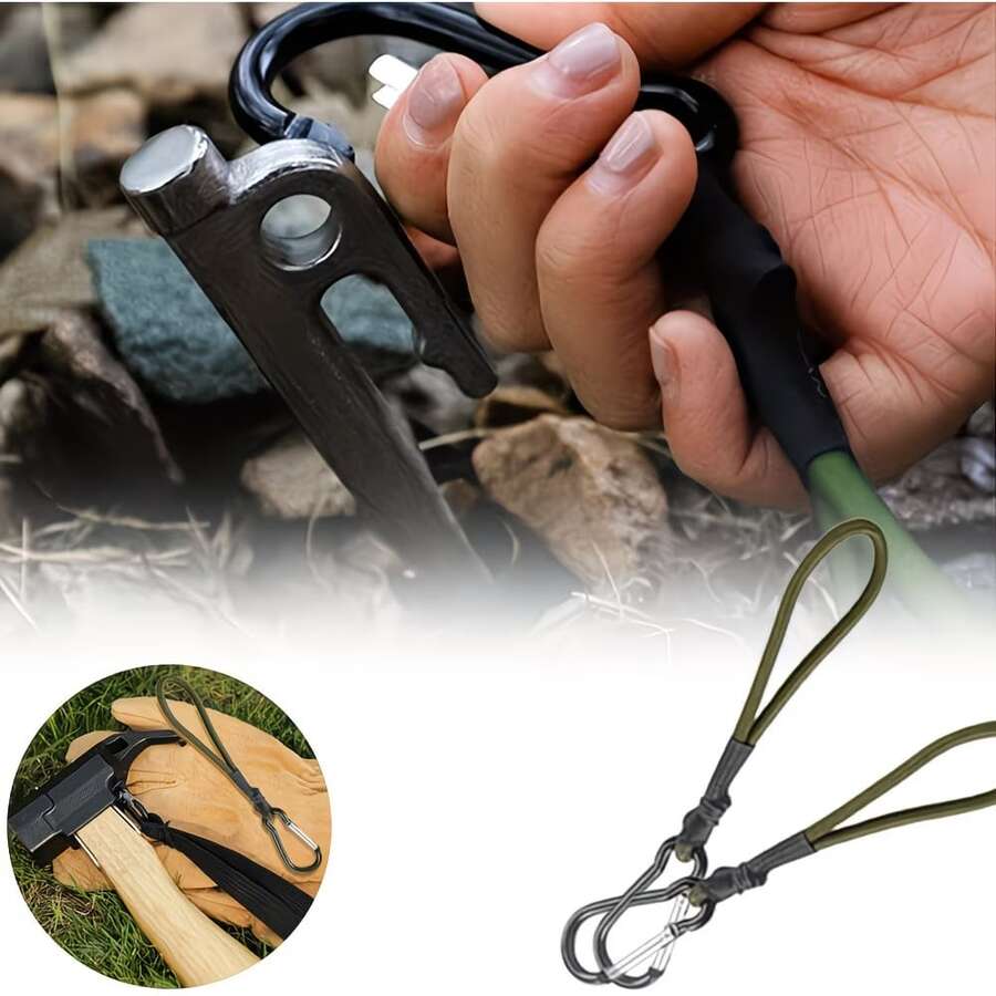 1/4pc Elastic Rope With Hook, Tent Guy Line, Durable Alloy Heavy Duty Outdoor Short Bungee Cord, Suitable For Tents, Canopies, Awnings, RVs, Cargo, Luggage, Wire Racks, Tent Accessories, Tent Supplies, Camping Accessories, Camping Essentials, Travel Essentials, Perfect Gift - Multicolor - View 1