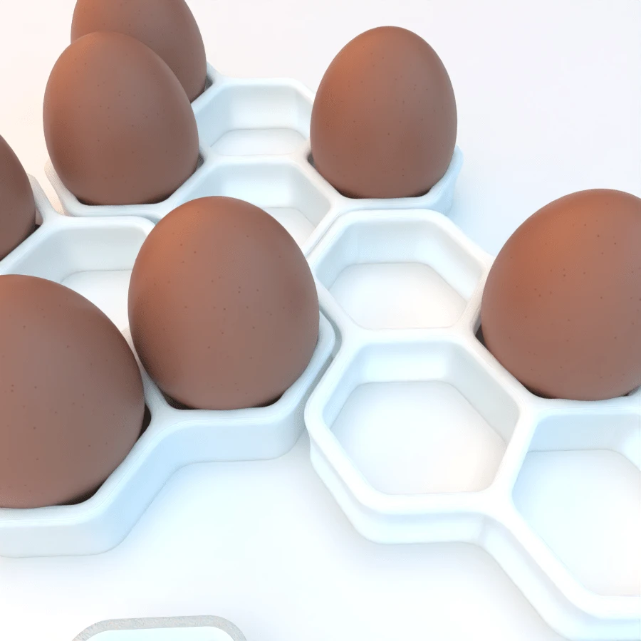 蜂窝状鸡蛋托架 - 可拆卸六角形冰箱和台面鸡蛋托盘 - 查看 1