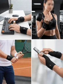 1 pieza Manga de soporte para muñeca y pulgar ajustable y transpirable, protección cómoda para la mano para uso diario, adecuado para uso de computadora y actividades repetitivas - Multicolor - Ver 3