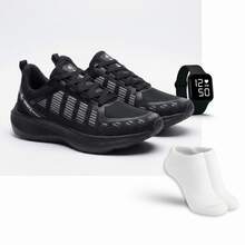 Athletic Shoes With Accessories – Lightweight, Comfortable, Ideal For Training And Everyday Use - 黑色/黑色 - 查看 1