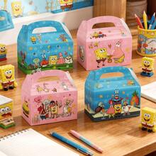 SpongeBob SquarePants 12pcs/Set Cute Cartoon Character Themed Party Gift Box - Creative Paper Gift Bags Collectible Edition Food Gift Box, Random Character Pink And Style, Birthday Party Surprise Party Supplies Candy Box, Party Decor Gift Bag, Best Holiday Gift Box For Friends, Party Atmosphere Decoration Gift Box, Perfect Party Decoration Gift Box - A - View 4