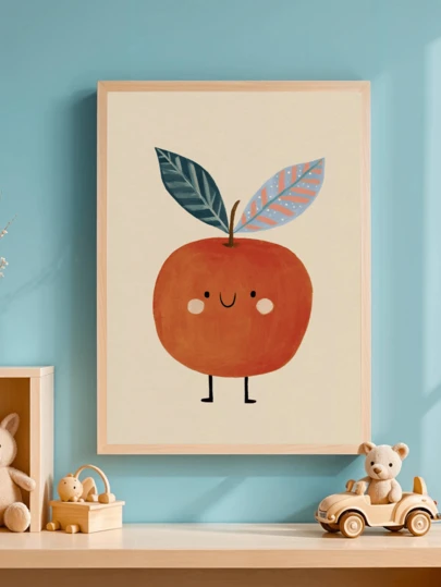 Tranh vải canvas treo tường (1 tấm), tranh treo tường phòng trẻ em có khung, thiết kế hình quả táo dễ thương trang trí phòng trẻ em, tranh trang trí nhà bếp và phòng trẻ sơ sinh, phong cách chiết trung cho phòng trẻ sơ sinh, trang trí phòng chơi, trang trí lớp học, tranh treo tường phòng trẻ em ngộ nghĩnh, trang trí phòng trẻ sơ sinh màu sắc nhẹ nhàng, trang trí phòng trẻ sơ sinh, tranh áp phích phòng chơi, trang trí trường mầm non, trang trí phòng trẻ sơ sinh, quà tặng trẻ em, trang trí tiệc, chống thấm nước, tranh trang trí thoải mái.