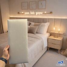 Dubai Modular Headboard Kit For Rectangular Upholstered Box Bed With 20x45 Cm Plate - Beige - View 2