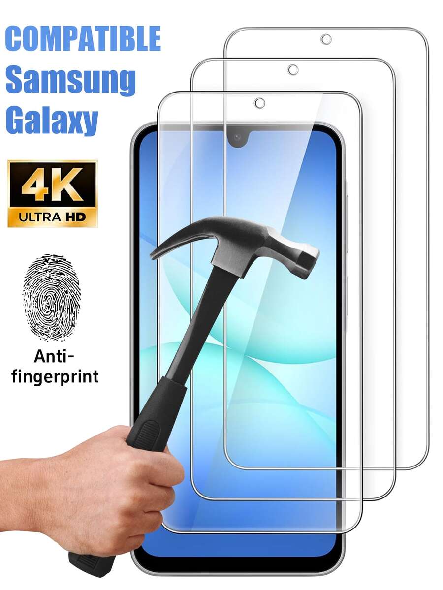 Bộ 3 miếng dán màn hình điện thoại Android bằng kính cường lực 9H, tương thích với Samsung Galaxy A05, A05s, A06, A16, A12, A13 4G, A14, A15, A17, A22 5G, A23 5G, A25, A32 4G, A32 5G, A33 5G, A34, A35, A36, A50, A51, A52, A53 5G, A54, A54 5G, A55 5G, A56, A70, chống trầy xước, độ phân giải cao, trong suốt. Quà tặng Ngày của Mẹ, Sinh nhật.