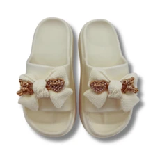 Sunsea Women's Platform Sandals With Bow, Soft Rubber Flip Flops Romantic Style, Non-Slip Beach And Leisure Slippers - 白色 - 查看 2