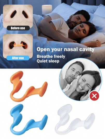 Nasal Dilator - Enhances Airflow, Anti-Snoring Nose Clip, Reusable, Slightly Improves Sleep, Lightweight Anti-Sweat Nose Clip, No Power Or Battery Required, Nose Pad, Nose Clip Holder, Perfect Gift For Family, Friends And Loved Ones